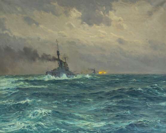 Claus Bergen (Stuttgart 1885 - Lenggries 1964). Die deutsche Flotte in der Schlacht von Skagerrak 1916. - photo 1