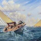 Uwe Lütgen (Hamburg 1944). Die Enterprise aus New York in einer Regatta. - Foto 1