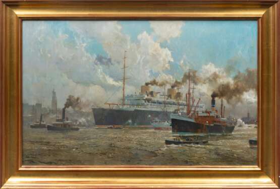 John Gleich (Memel 1879 - nach 1927). Die Europa im Hamburger Hafen. - photo 2