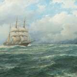 Carl Wilhelm Hugo Schnars-Alquist (Hamburg 1855 - Hamburg 1939). Dreimaster im Sturm. - Foto 1