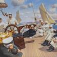 Uwe Lütgen (Hamburg 1944). König George V. am Ruder der Britannia während der Cowes Week. - Auction prices