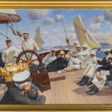 Uwe Lütgen (Hamburg 1944). König George V. am Ruder der Britannia während der Cowes Week. - Foto 2