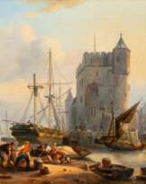 Hermann Mevius (Breslau 1820 - Düsseldorf 1864). Stadt am Wasser.