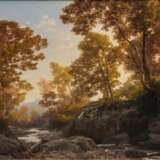 Valentin Ruths (Hamburg 1825 - Hamburg 1905). Flusslandschaft mit Mühle. - photo 1