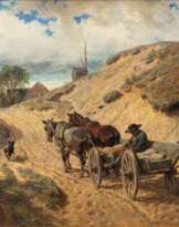 Hermann Kauffmann (Hamburg 1808 - Hamburg 1889). Fuhrwerk auf dem Heimweg.