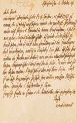 Otto von Bismarck (Schönhausen 1815 - Friedrichsruh 1898). Privater Brief.