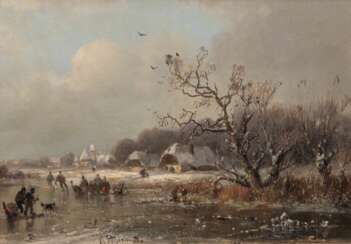 Adolf Stademann (München 1824 - München 1895). Winter am Fluss.