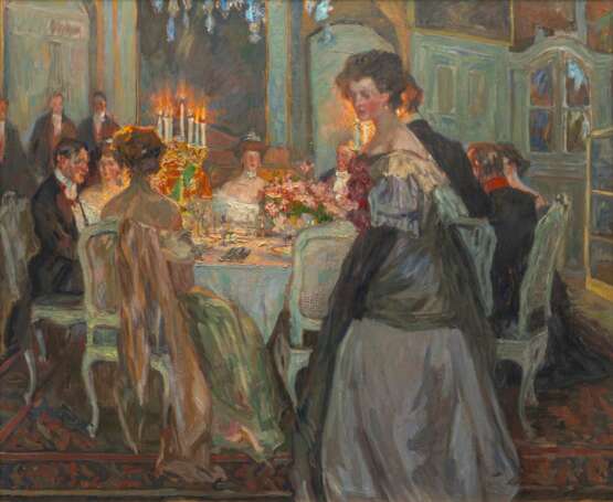 Emil Felix Jung (Königswinter 1886 - nach 1932). Abendliche Gesellschaft. - photo 1