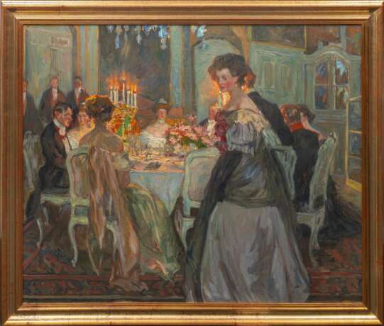 Emil Felix Jung (Königswinter 1886 - nach 1932). Abendliche Gesellschaft. - photo 2