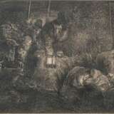 Rembrandt Harmenszoon van Rijn (Leiden 1606 - Amsterdam 1669). Anbetung der Hirten. - photo 1