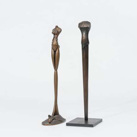 Paul Wunderlich (Eberswalde 1927 - Saint-Pierre-de-Vassols 2010). Zwei Stelen 'Eva mit der Schlange' und 'Hermes'. - photo 1