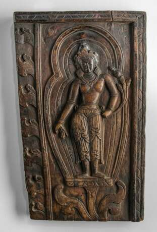Paneel aus Holz mit Darstellung eines Bodhisattva - Foto 1