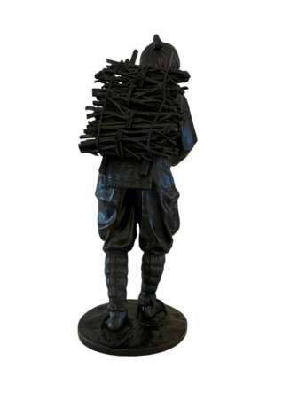 Bronze figure representing Kinjiro Ninomiya Sontoku Japan early-20th century signed. Bronze realism Early 20th century - photo 3