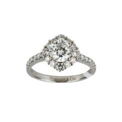 Bague en or blanc 750 avec diamants. 