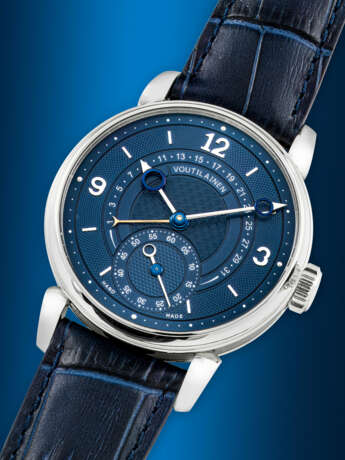 VOUTILAINEN. A VERY RARE PLATINUM LIMITED EDITION WRISTWATCH WITH RETROGRADE DATE - photo 2
