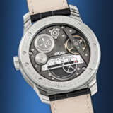 HARRY WINSTON & JEAN-FRANCOIS MOJON. A RARE 18K WHITE GOLD LIMITED EDITION SEMI-SKELETONISED DUAL TIME WIRSTWATCH WITH POWER RESERVE - photo 3