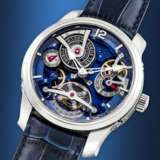 GREUBEL FORSEY. A VERY RARE AND EXCEPTIONAL SEMI-SKELETONISED LIMITED EDITION TITANIUM WRISTWATCH WITH INCLINED DOUBLE TOURBILLON AND FIVE-DAY POWER RESERVE - photo 3