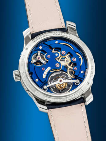 GREUBEL FORSEY. A VERY RARE AND EXCEPTIONAL SEMI-SKELETONISED LIMITED EDITION TITANIUM WRISTWATCH WITH INCLINED DOUBLE TOURBILLON AND FIVE-DAY POWER RESERVE - photo 4