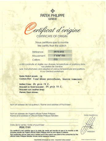 PATEK PHILIPPE. AN 18K WHITE GOLD BRACELET WATCH - photo 4