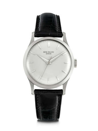 PATEK PHILIPPE. A RARE 18K WHITE GOLD WRISTWATCH WITH SWEEP CENTRE SECONDS - photo 1