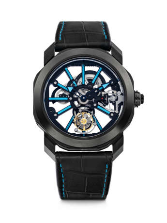 BULGARI. A RARE TITANIUM LIMITED EDITION SKELETONISED TOURBILLON WRISTWATCH WITH POWER RESERVE - фото 1