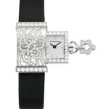 VAN CLEEF & ARPELS. A LADY`S 18K WHITE GOLD AND DIAMOND-SET RECTANGULAR WRISTWATCH - фото 1
