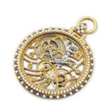 AUDEMARS PIGUET. 18K GOLD, DIAMOND AND SAPPHIRE-SET SKELETONISED POCKET WATCH - photo 2