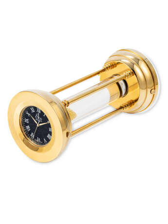 JACOB & CO. A GILT BRASS AND YELLOW GEMSTONE DUAL TIME AND HOURGLASS TIMER - фото 3
