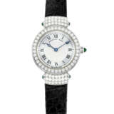 BREGUET. A LADY`S 18K WHITE GOLD, DIAMOND AND GREEN GEMSTONE-SET WRISTWATCH - фото 1