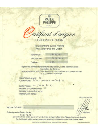 PATEK PHILIPPE. AN ATTRACTIVE 18K GOLD BRACELET WRISTWATCH - Foto 4