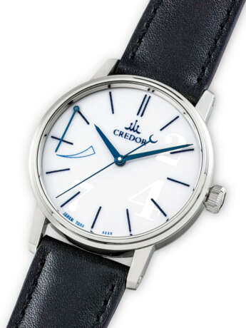 CREDOR. A RARE PLATINUM WRISTWATCH WITH SWEEP CENTRE SECONDS, POWER RESERVE AND PORCELAIN DIAL - photo 2