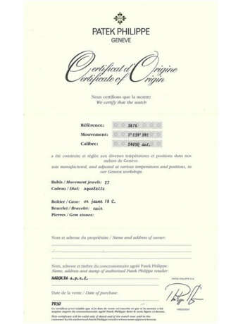 PATEK PHILIPPE. AN 18K GOLD SKELETONISED AUTOMATIC WRISTWATCH - photo 5