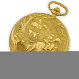 PATEK PHILIPPE. A UNIQUE AND EXCEPTIONAL 18K GOLD POCKET WATCH WITH DIPTYCH DEPICTING A HUNTING SCENE - Foto 2