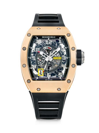 RICHARD MILLE. AN 18K PINK GOLD AND TITANIUM AUTOMATIC SKELETONISED WRISTWATCH WITH SWEEP CENTRE SECONDS, DECLUTCHABLE ROTOR, POWER RESERVE AND DATE - Foto 1 RICHARD MILLE. AN 18K PINK GOLD AND TITANIUM AUTOMATIC SKELETONISED WRISTWATCH WITH SWEEP CENTRE SECONDS, DECLUTCHABLE ROTOR, POWER RESERVE AND DATE - Foto 1