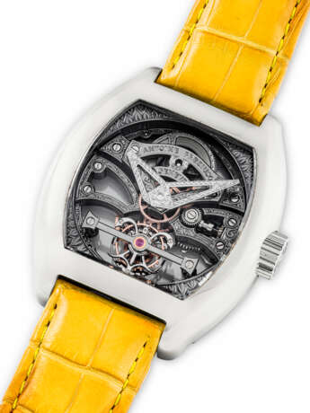 ANTOINE PREZIUSO. A UNIQUE 18K WHITE GOLD SKELETONISED TOURBILLON WRISTWATCH - фото 2