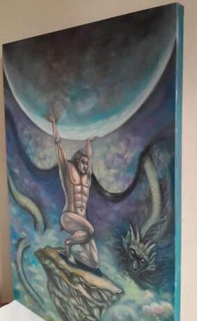 АТЛАНТ Canvas on the subframe Oil painting сюрриализм Ukraine 2024 - photo 2