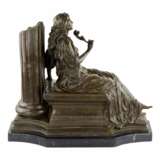 Sculpture en bronze Fille &agrave; la rose. Stein 20th century - Foto 3