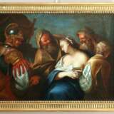 17th Century Venetian School. The Death of Lucretia in Front of Her Family Canvas oil Louis XIV - Regency 17th century - photo 1