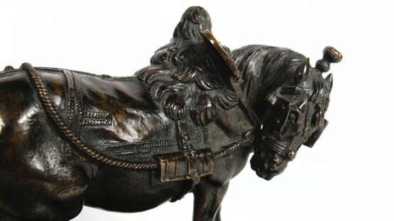 Cheval De Trait Harnach&eacute; De Th&eacute;odore GECHTER (1796-1844) Bronze 19th century - photo 3