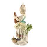 Girl with a lute. 19th century. Polychrome painting Rococo 19th century - photo 4