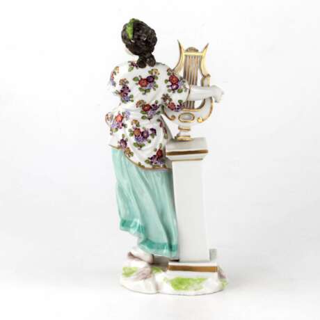 Fille avec une lyre. DRESDEN Polychrome painting 19th century - photo 3