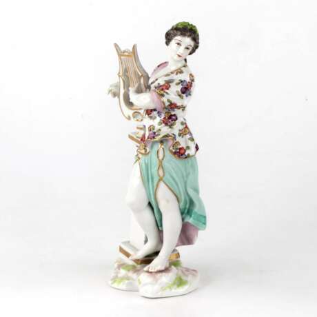 Fille avec une lyre. DRESDEN Polychrome painting 19th century - photo 5