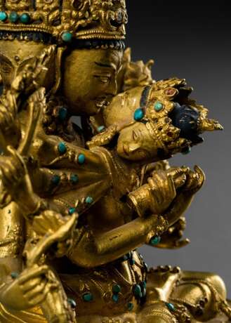 Vergoldete Bronze des GUHYASAMAJA - Foto 2