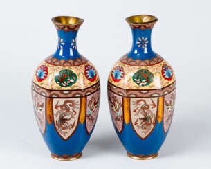 Pair of Asian Cloisone Vases