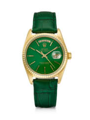 ROLEX, YELLOW GOLD 'DAY-DATE', WITH 'GREEN STELLA' DIAL, REF. 18038