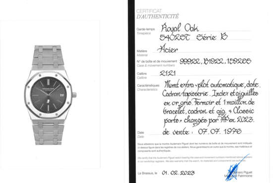 AUDEMARS PIGUET, STAINLESS STEEL 'ROYAL OAK', REF. 5402ST - photo 5