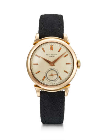 PATEK PHILIPPE, PINK GOLD WRISTWATCH WITH SCROLL LUGS, REF. 1491 - фото 1