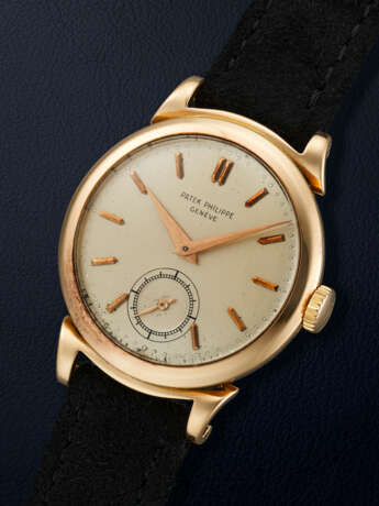 PATEK PHILIPPE, PINK GOLD WRISTWATCH WITH SCROLL LUGS, REF. 1491 - фото 2