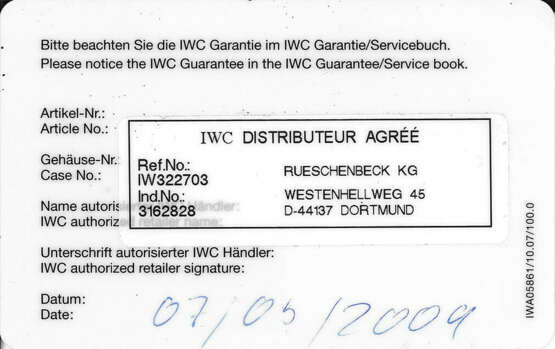 IWC, TITANIUM 'INGENIEUR MERCEDES-AMG EDITION', REF. 3227-03 - photo 5