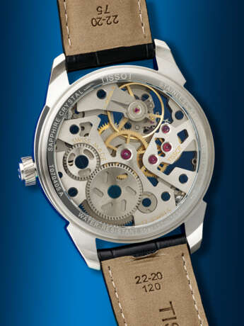 TISSOT, STAINLESS STEEL SKELETONIZED WRISTWATCH - photo 3